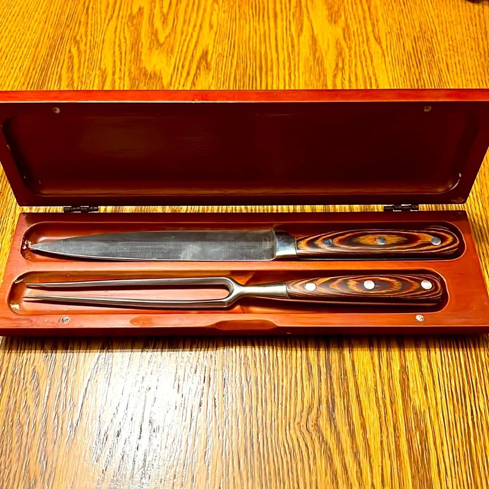 Johnson Rare wood knife set in wood box gift set